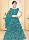 Sea Green Colour Aaradhna Fancy Wedding Wear Net With Worked Kidswear Lehenga Choli Collection 128